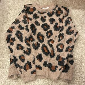 Time and Tru leopard eyelash sweater